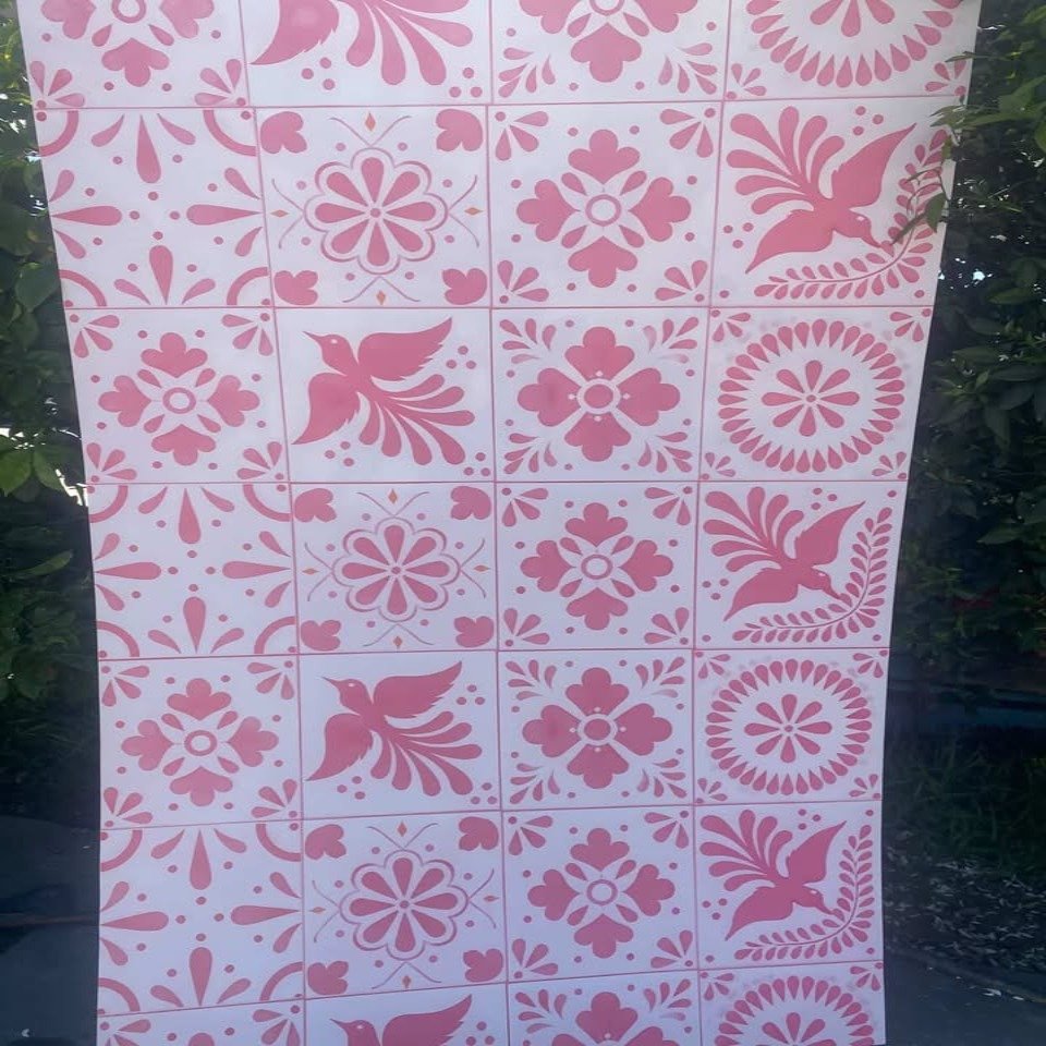 Floral and Bird Pattern Backdrop